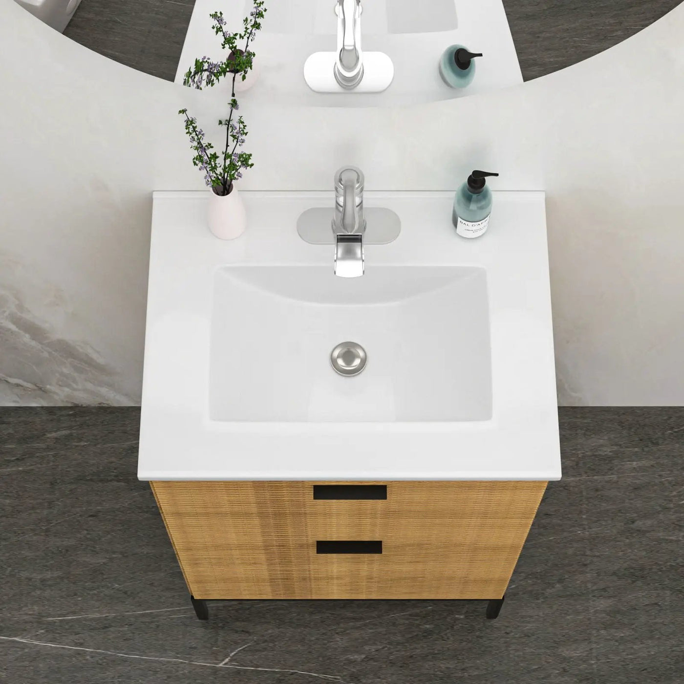 Premium Rectangular Vanity Top With Single Faucet Hole And Overflow by HouseOfZazla
