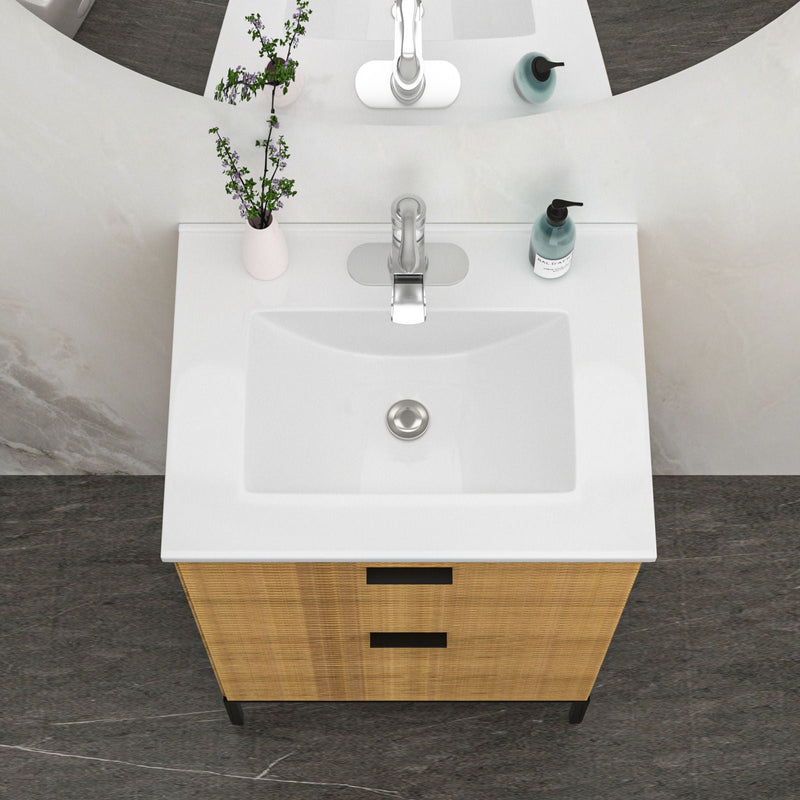 Premium Rectangular Vanity Top With Single Faucet Hole And Overflow by HouseOfZazla