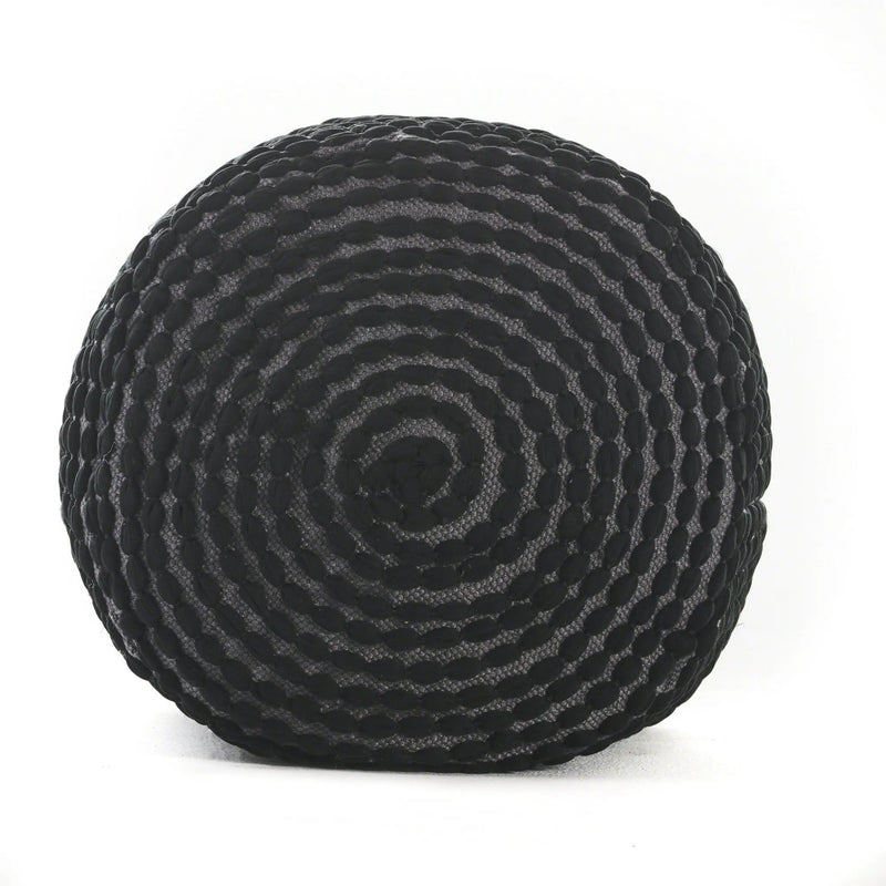 River Handcrafted Cylindrical Pouf in Water Resistant Fabric by HouseOfZazla