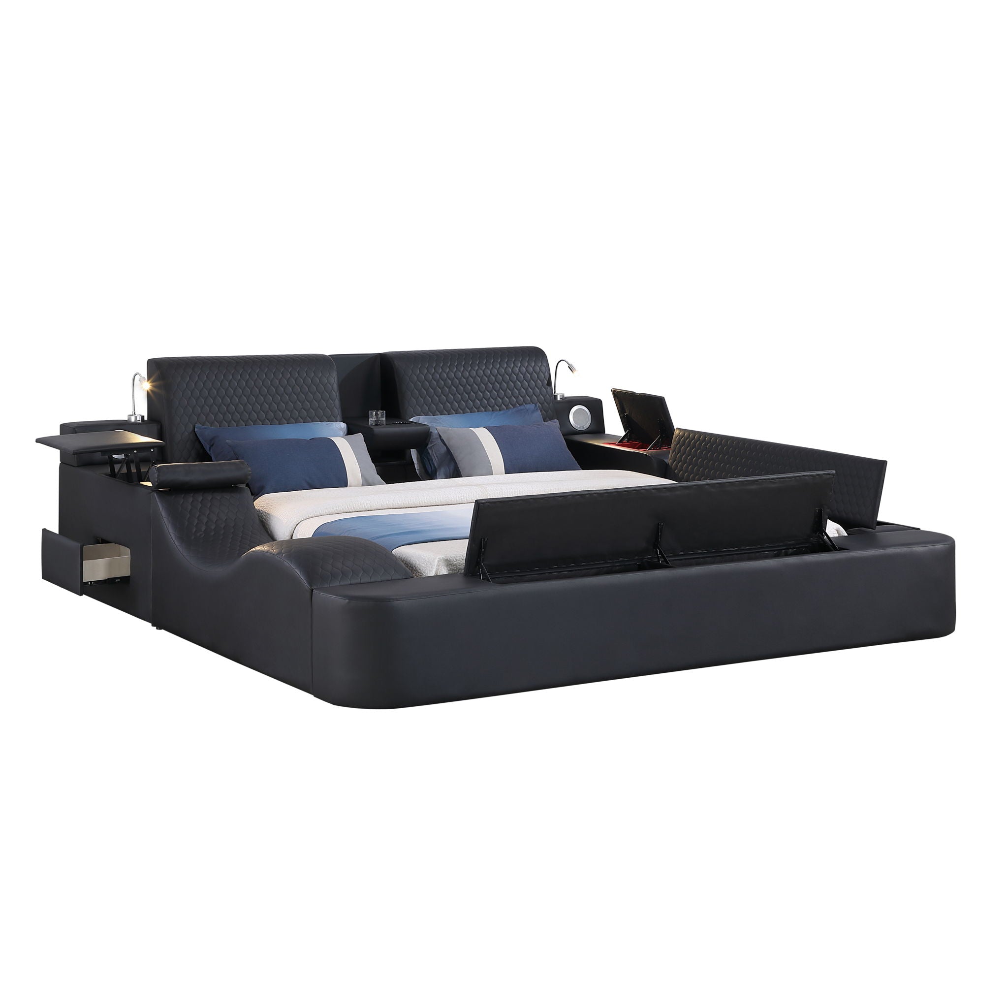 Zoya - Smart Multifunctional Bed, Built In Bluetooth Speakers, USB Charging by HouseOfZazla