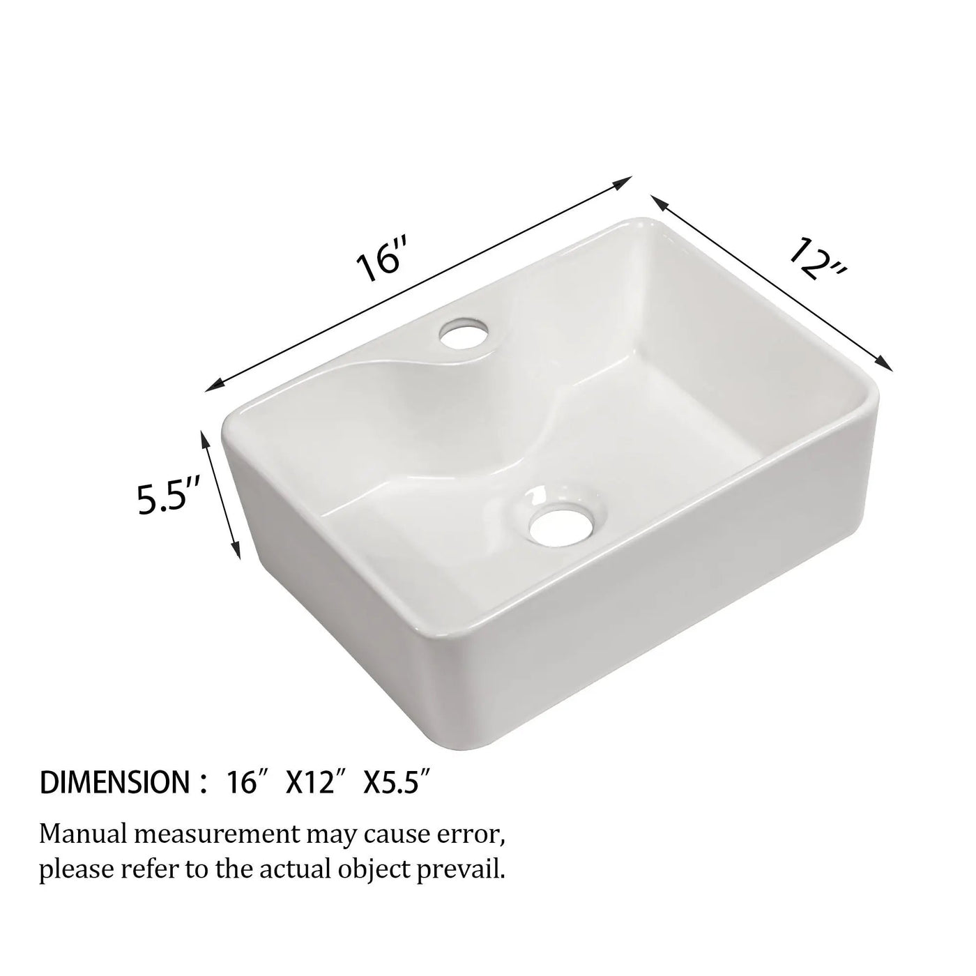 Modern Ceramic Rectangular Vessel Bathroom Sink With Sleek Design by HouseOfZazla
