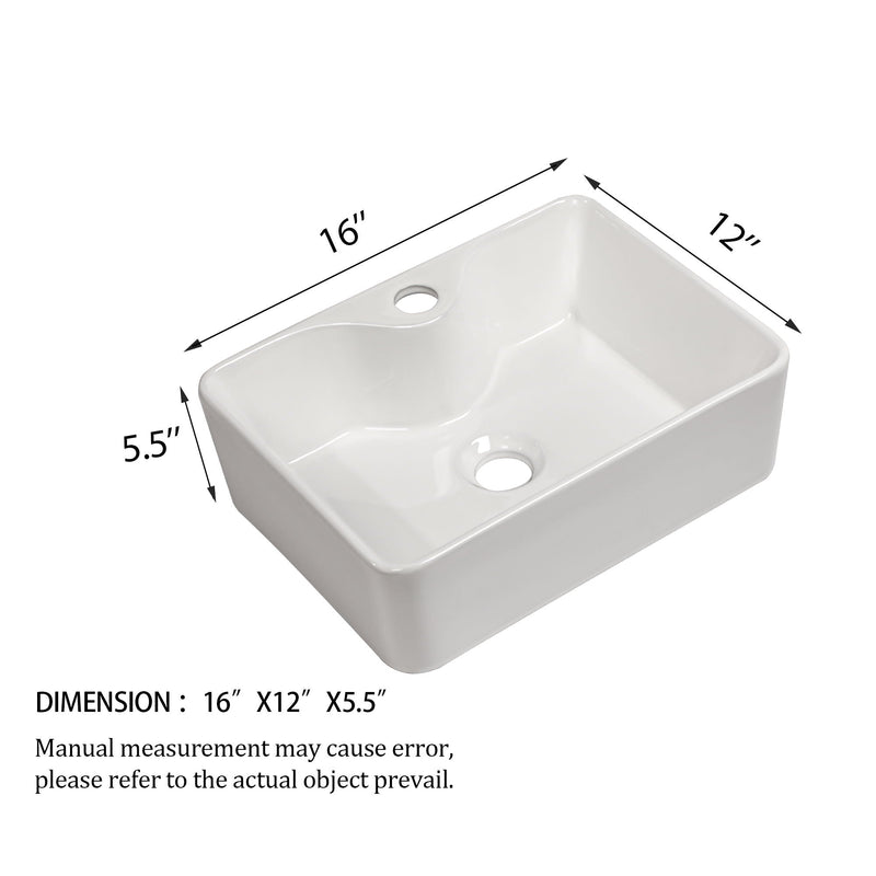 Modern Ceramic Rectangular Vessel Bathroom Sink With Sleek Design by HouseOfZazla
