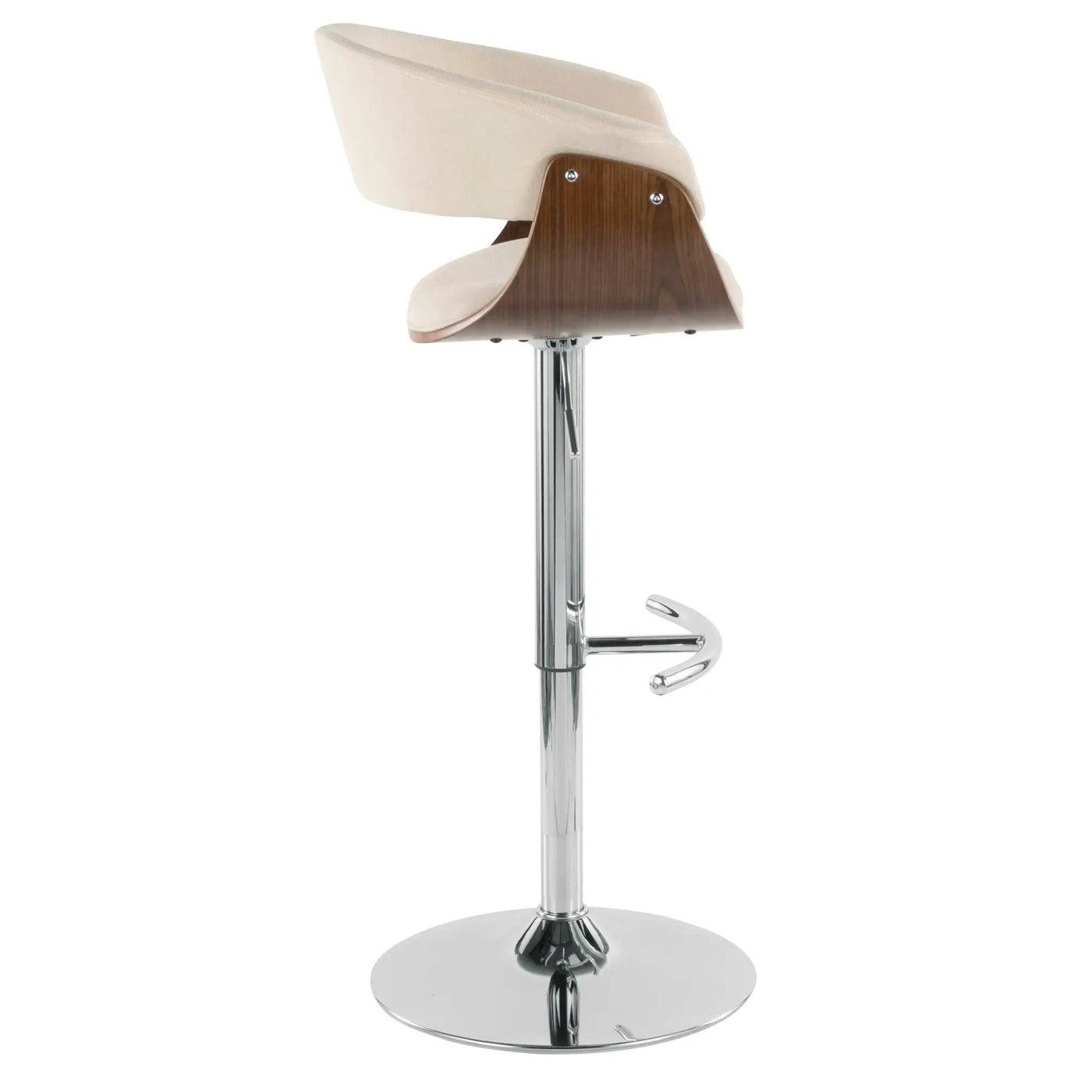 Vintage Mod - Mid Century Modern Adjustable Height Barstool With Swivel With Rounded T Footrest (Set of 2) by HouseOfZazla