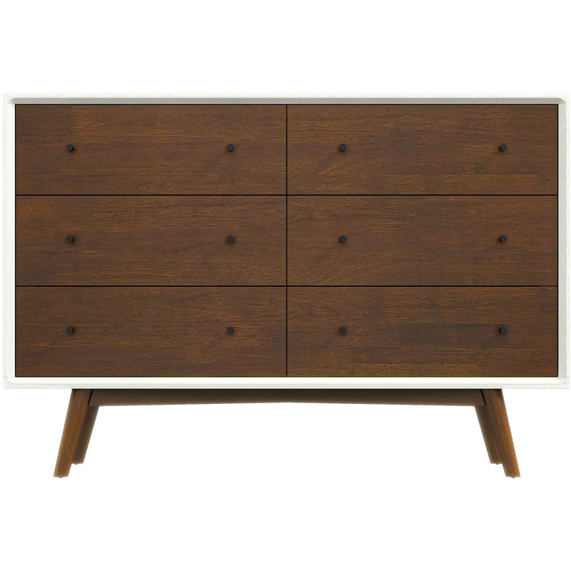 Dresser 6 Drawer - Dark Brown / White by HouseOfZazla