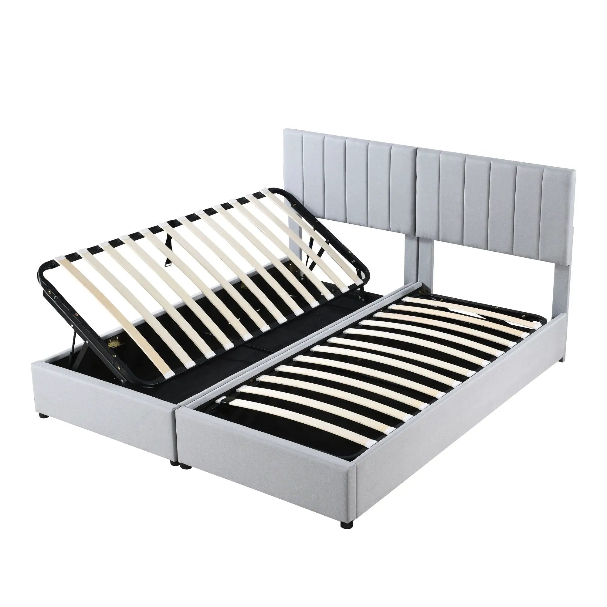 Upholstered Platform Bed With A Hydraulic Storage System by Unique Piece Furniture