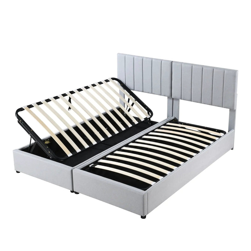 Upholstered Platform Bed With A Hydraulic Storage System by HouseOfZazla