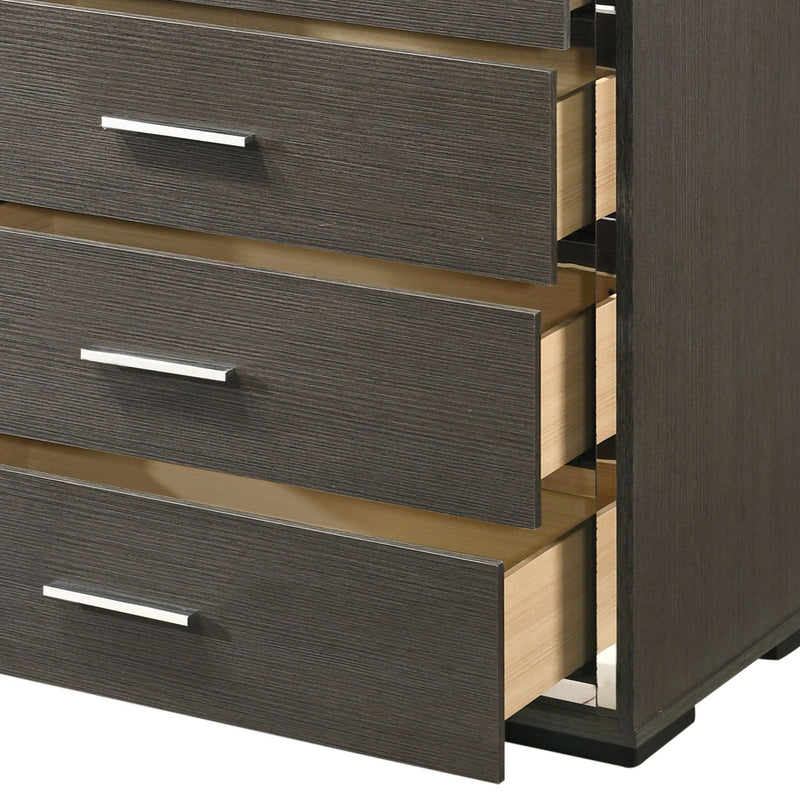 Escher Chest with Five Dovetail Drawers - Gray / Oak, photo 4 of 4