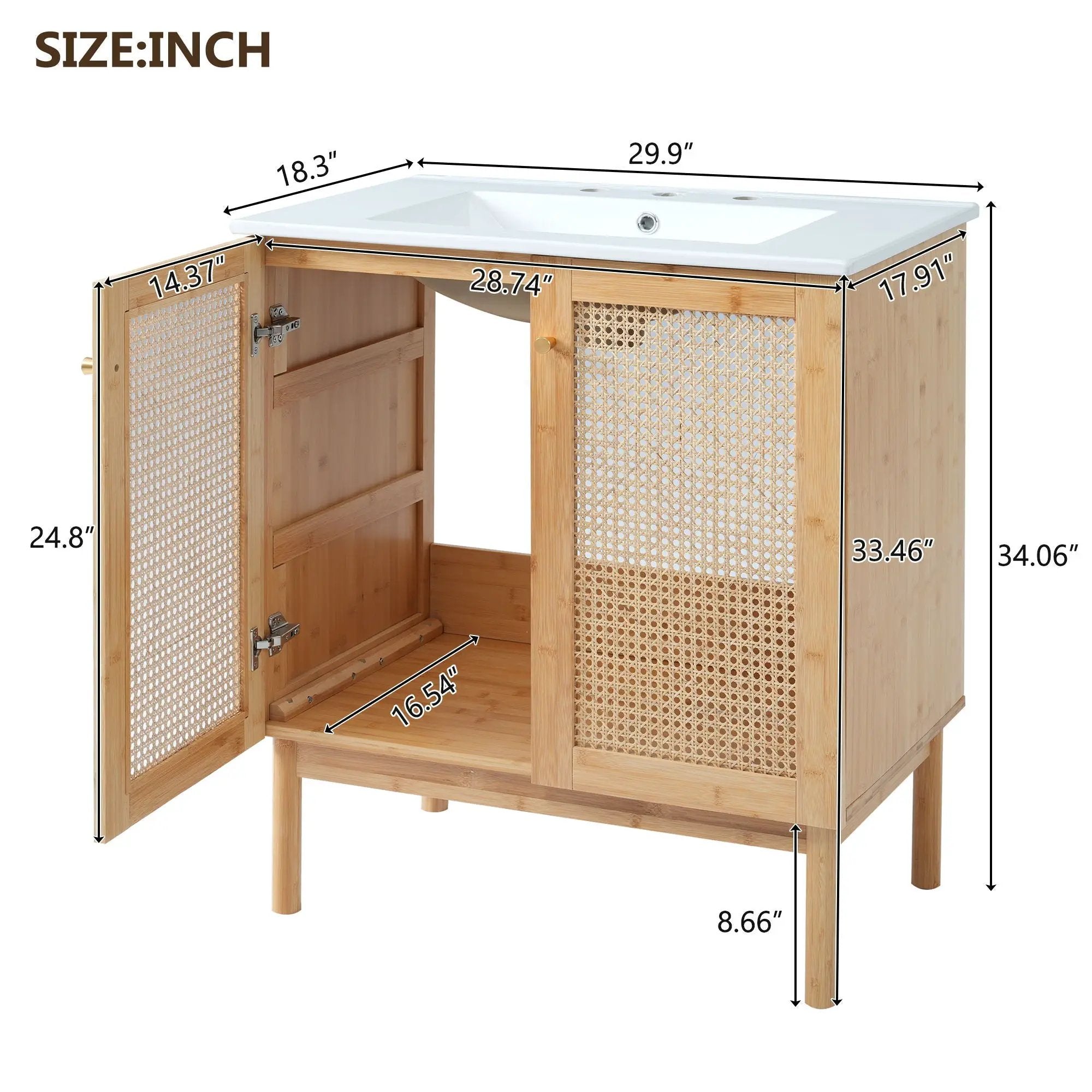 Bathroom Vanity Cabinet With Doors, Soft Close Design by Unique Piece Furniture
