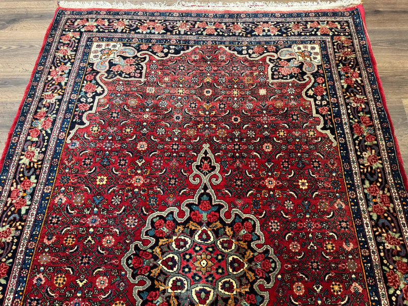 Antique Persian Rug 5x7, Red, Fine 260 KPSI, Bidjar Carpet by Jewel Rugs