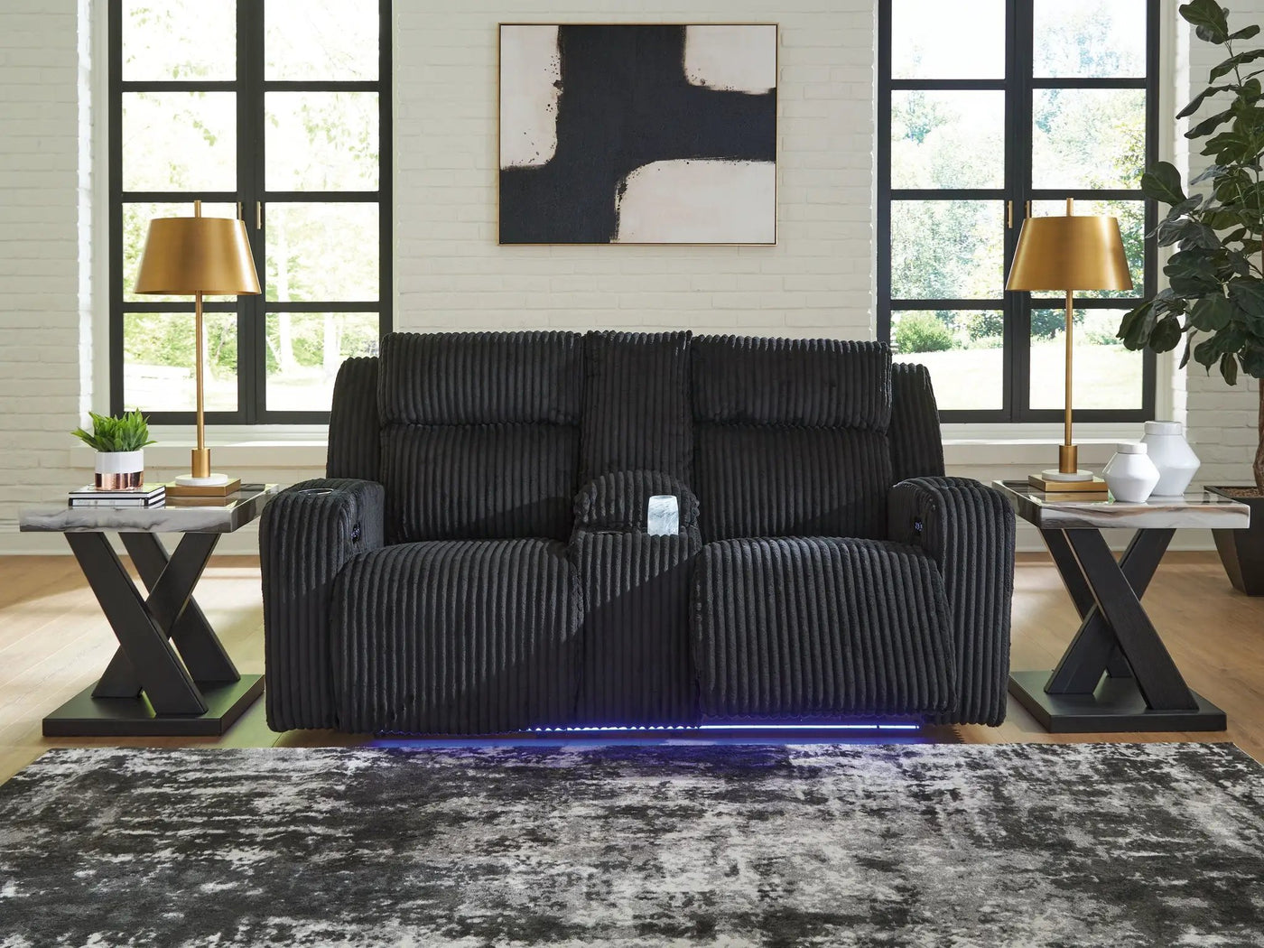 Forest Lake - Power Reclining Loveseat With Console / Adj Headrest by Unique Piece Furniture