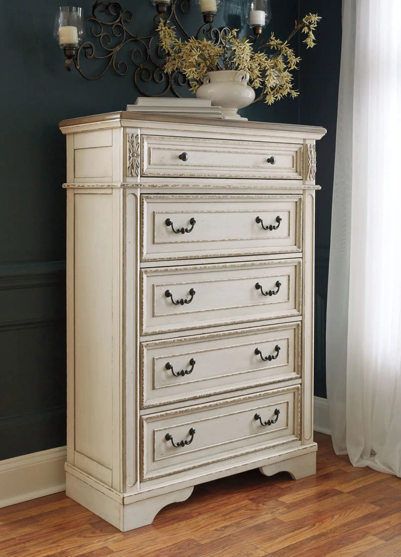 Realyn - Five Drawer Chest - White / Brown / Beige by Unique Piece Furniture