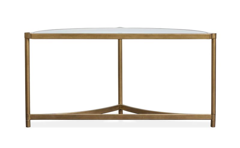 Cassidy - Demilune Sofa Table - Aged Brass And Volakas Classic, photo 5 of 7