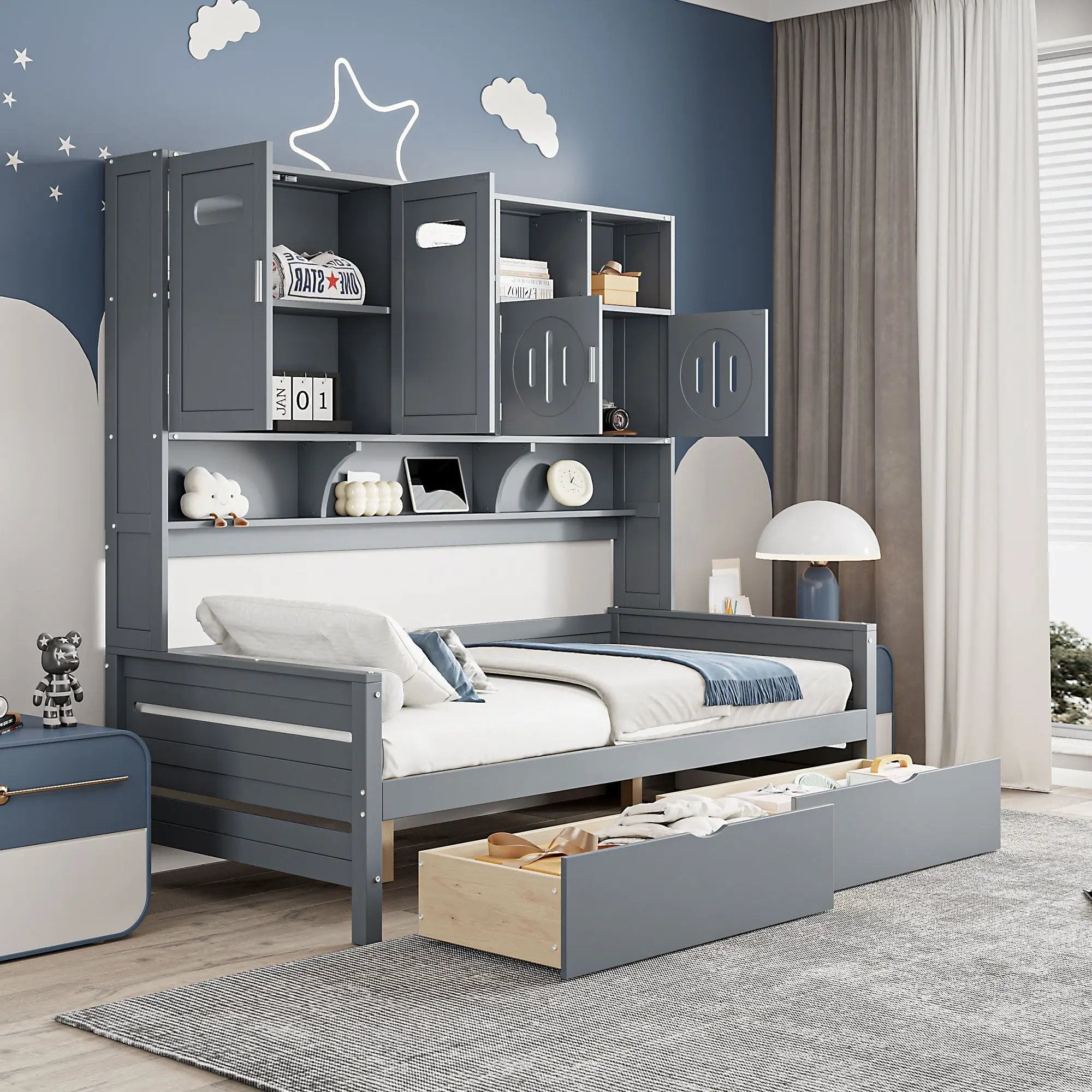 Daybed With All-In-One Cabinet And Shelf by Unique Piece Furniture