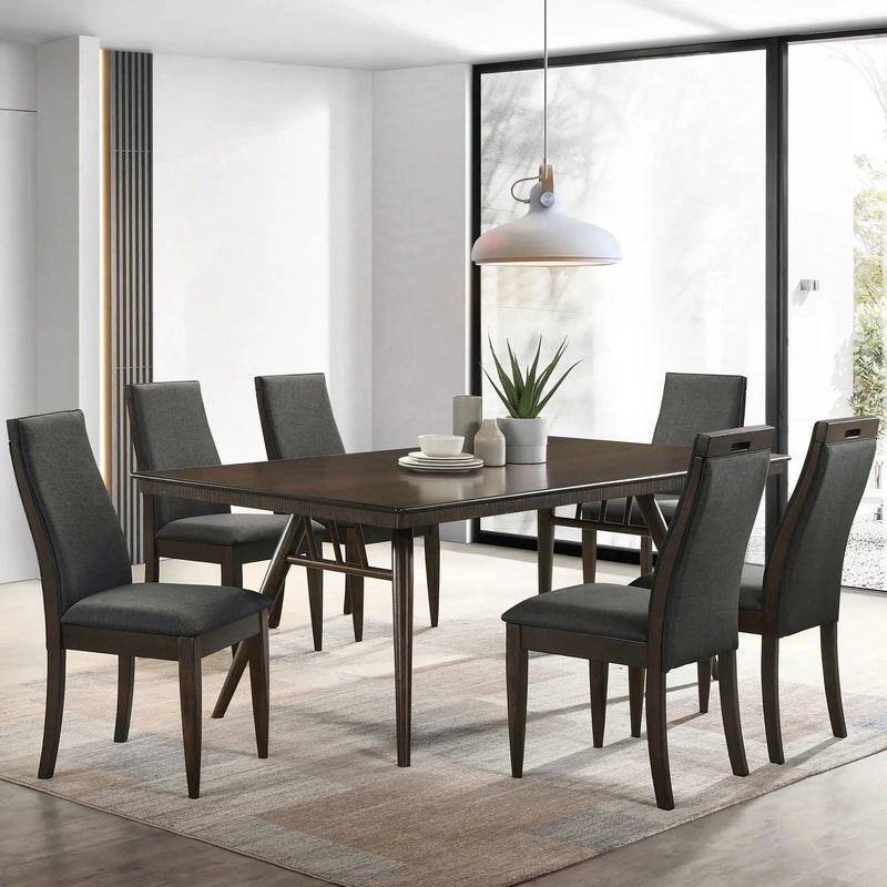 Wes Rectangular 80-inch Wood Dining Table Dark Walnut by Unique Piece Furniture