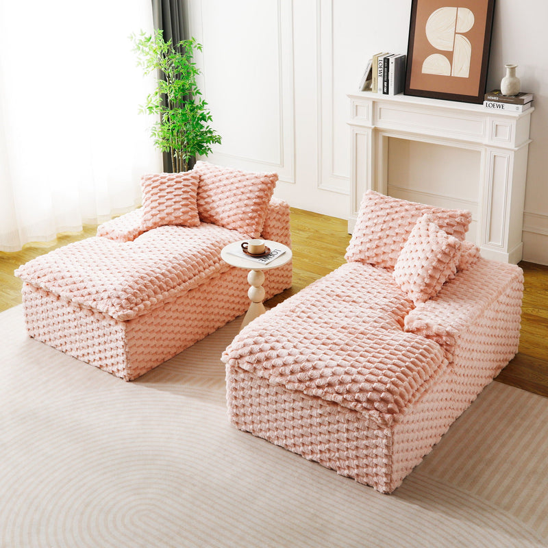Double Chaise Lounge With Full Compressed Sponge by HouseOfZazla
