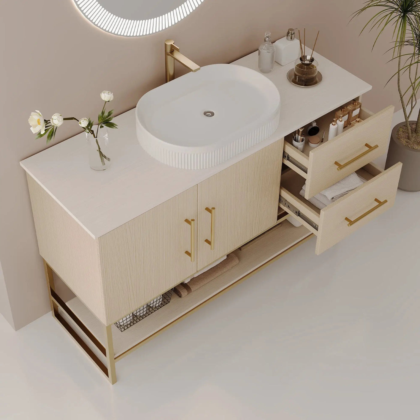 36" Modern Bathroom Vanity with Ceramic Vessel Sink by HouseOfZazla