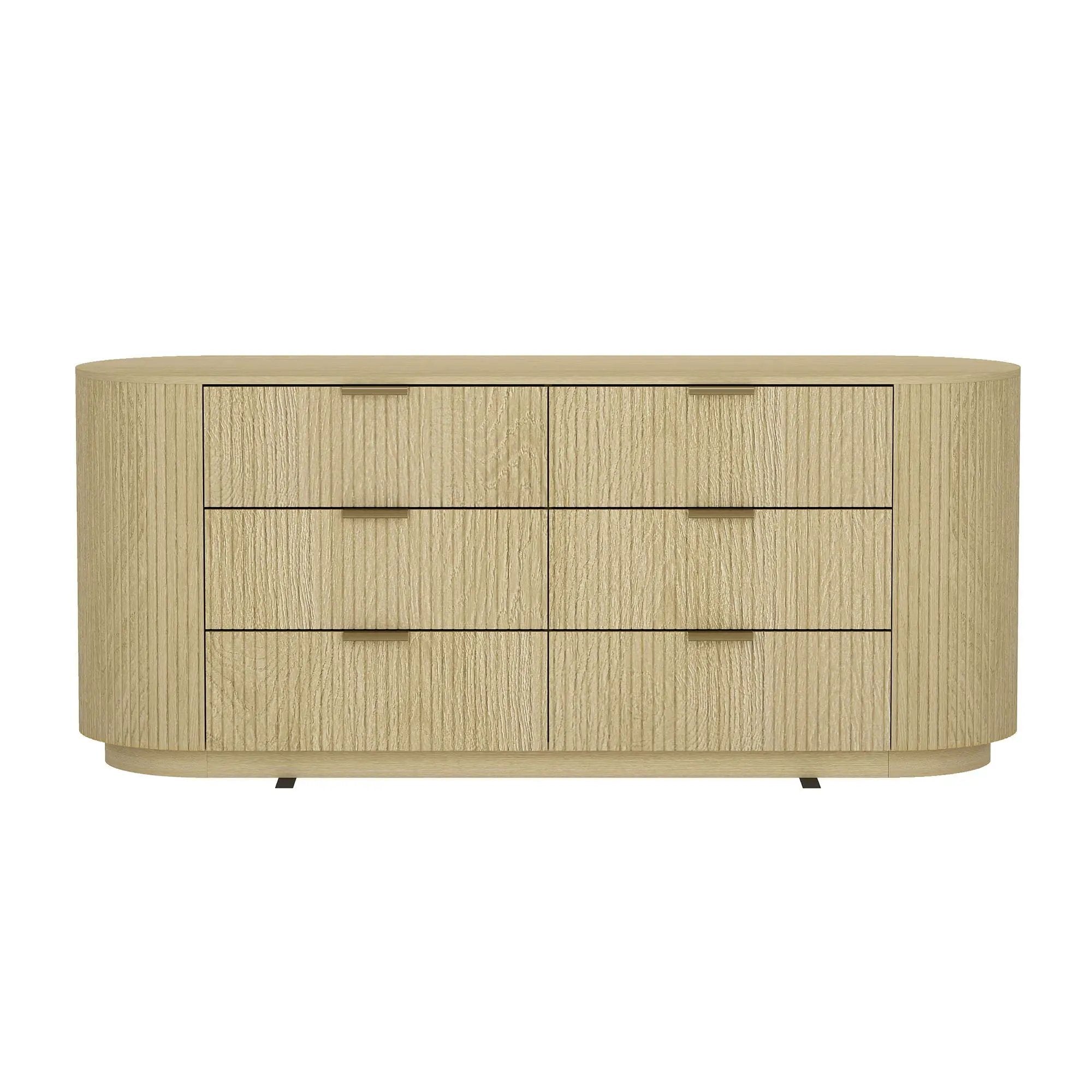 Olivia - Double Dresser With 6 Drawers - Oak by HouseOfZazla