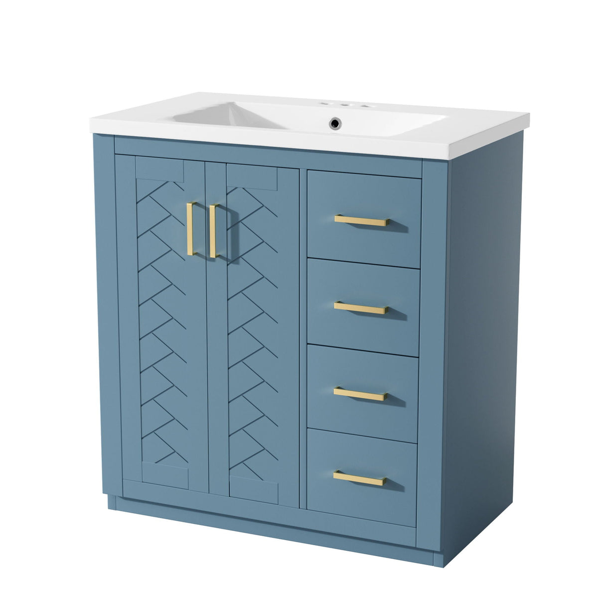 Bathroom Vanity With Sink, Storage Cabinet, Freestanding Set With 3 Drawers & Soft Closing Doors, photo 5 of 35