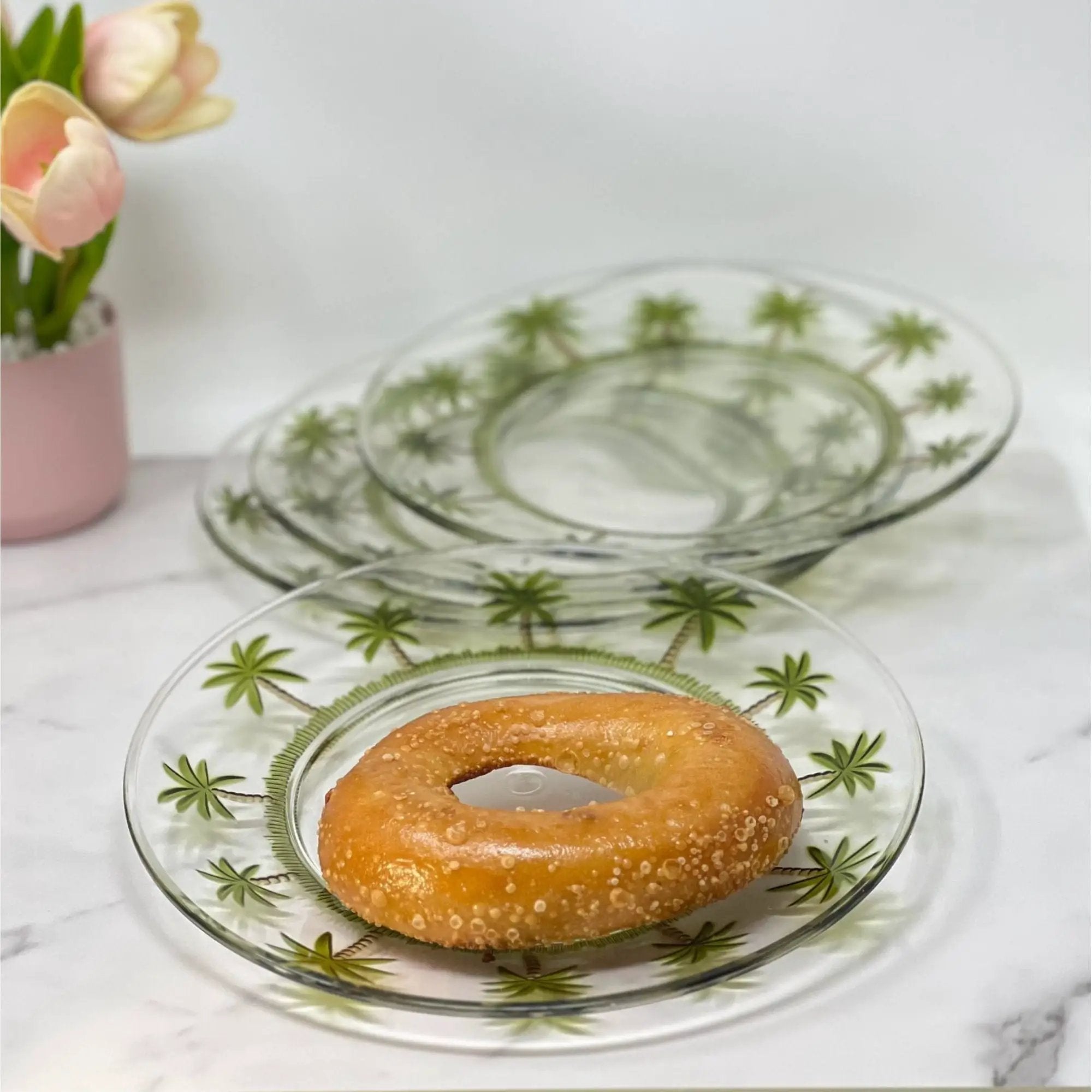 Palm Tree Design 9" Acrylic Dinner Plates (Set of 4) by HouseOfZazla
