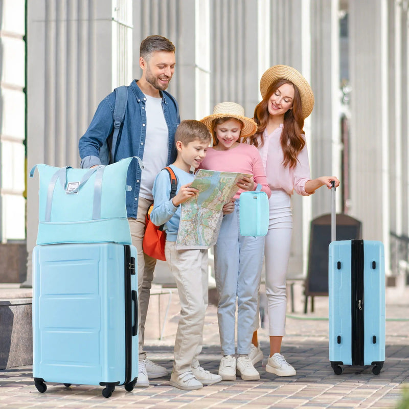 2 Piece Luggage Set With Bags Expanable Spinner Wheels ABS Lightweight Suitcase With Tsa Lock 20" / 28" by HouseOfZazla
