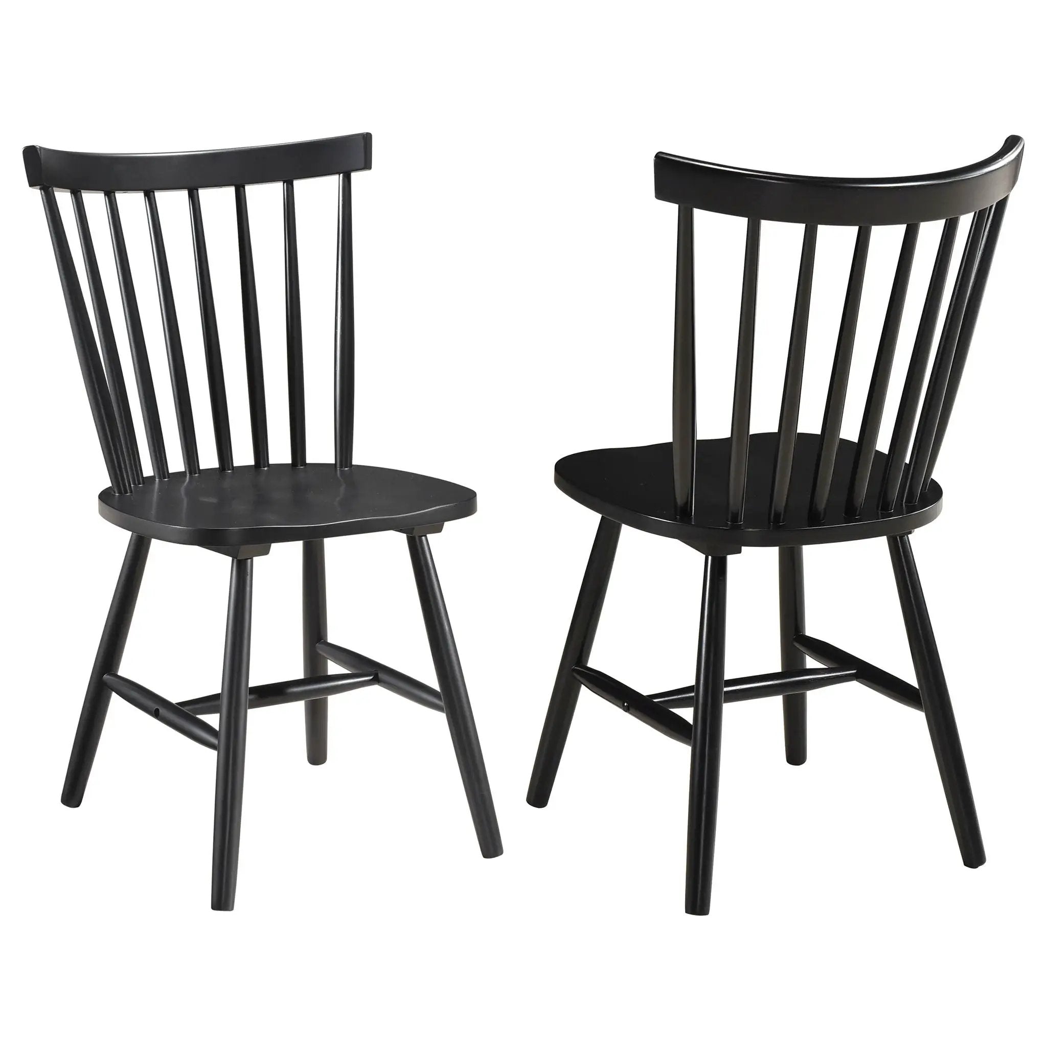 Hollyoak Windsor Wood Dining Side Chair Black (Set of 2) by Unique Piece Furniture