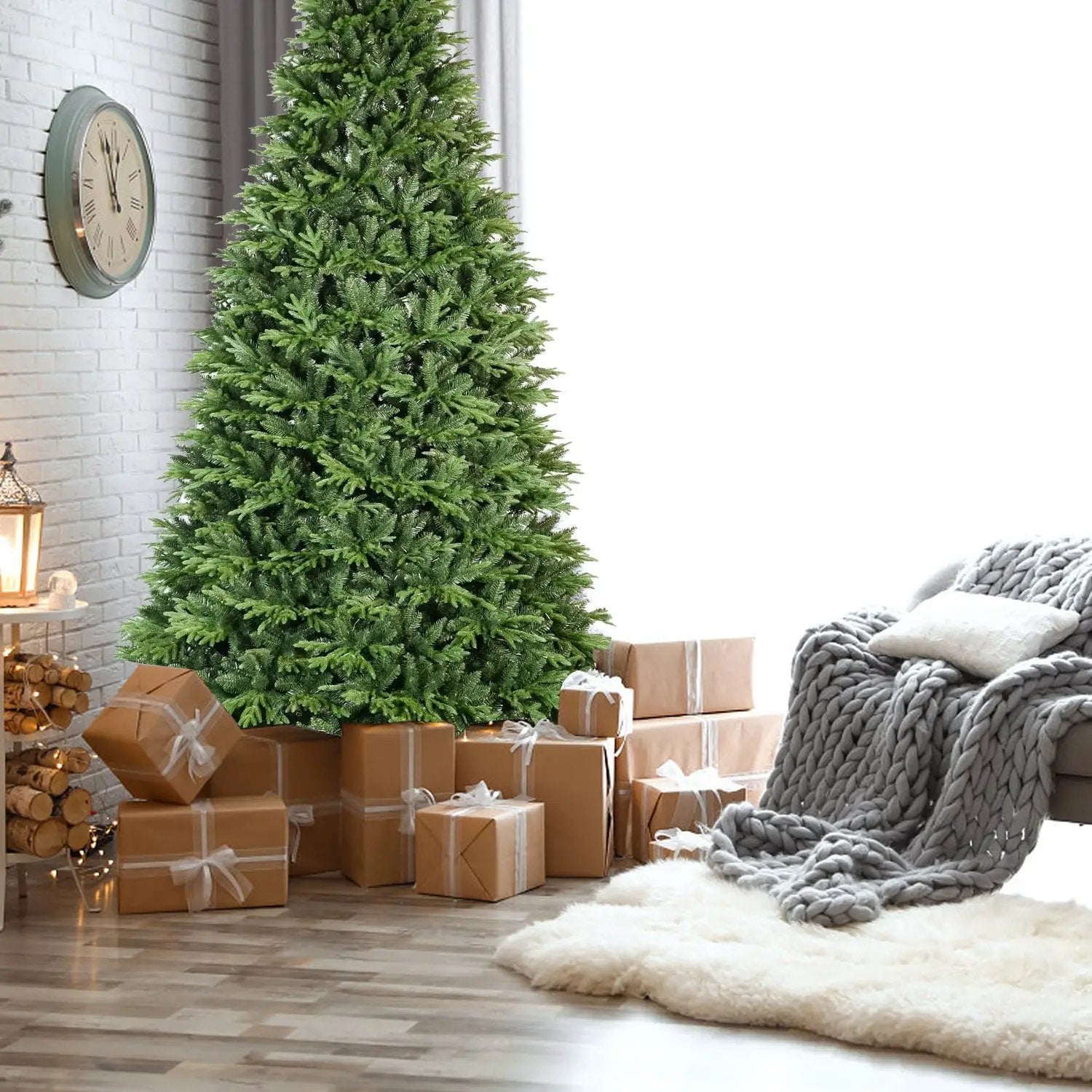 6.5ft Artificial Christmas Tree, Premium Hinged Pine by HouseOfZazla