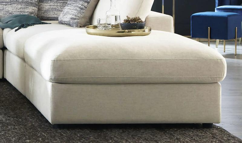 Serene Square Upholstered Ottoman Beige by Unique Piece Furniture