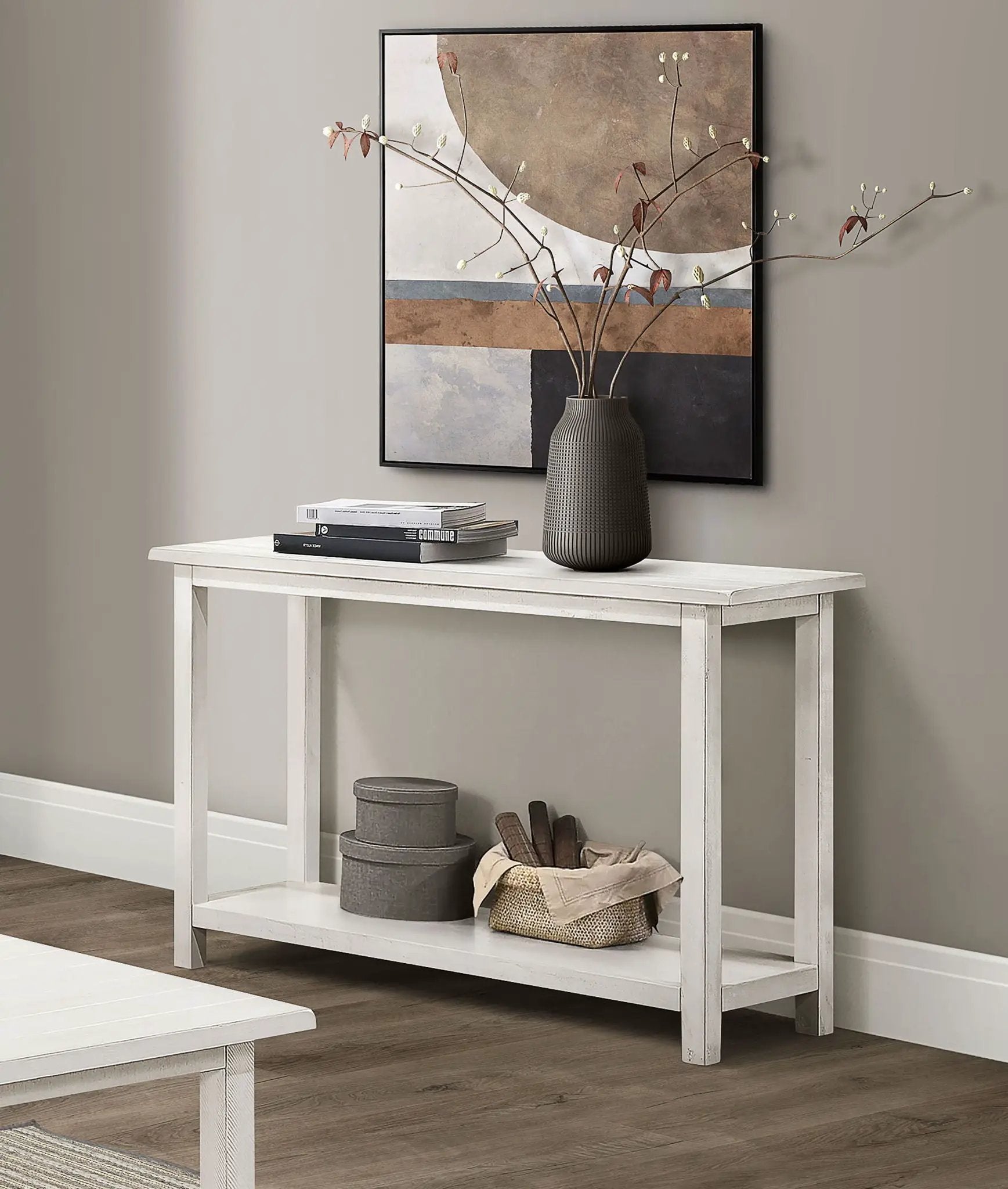 Payne Wood Entryway Sofa Console Table White by Unique Piece Furniture
