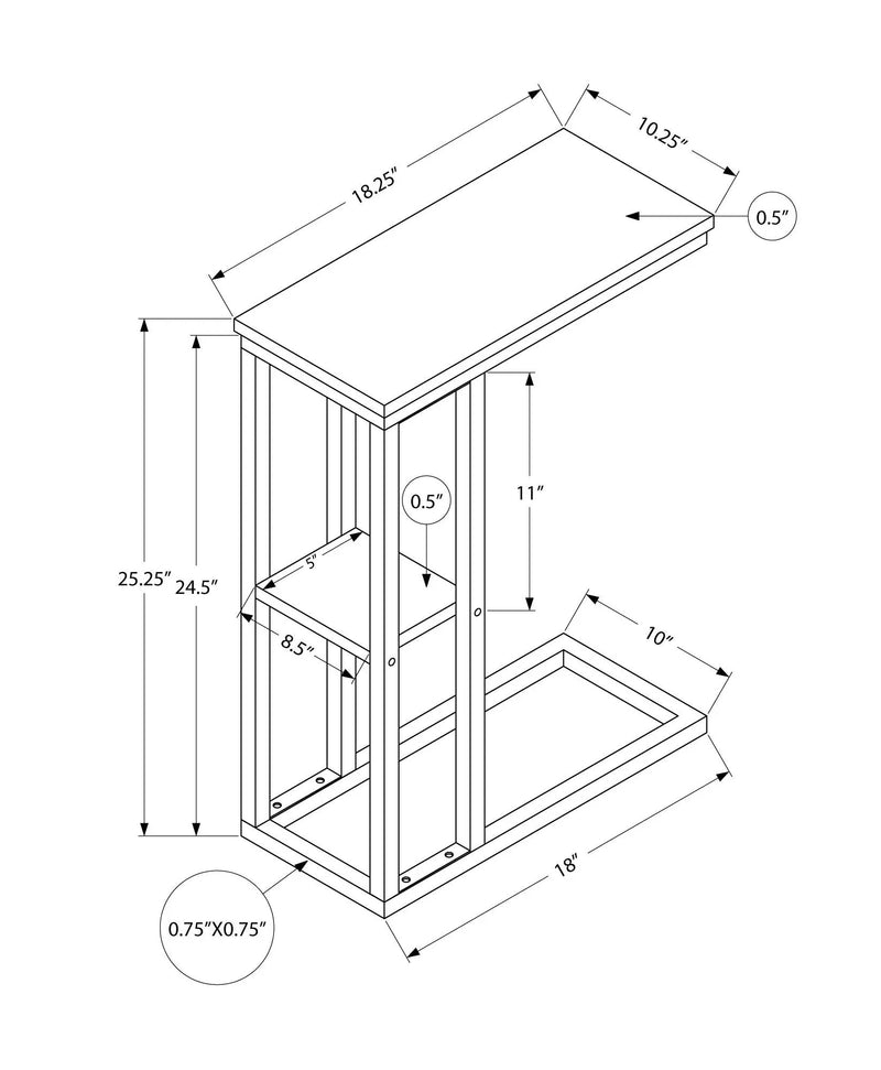 Accent Table, C - Shaped, Marble Look Contemporary & Modern Convenient Design by Unique Piece Furniture