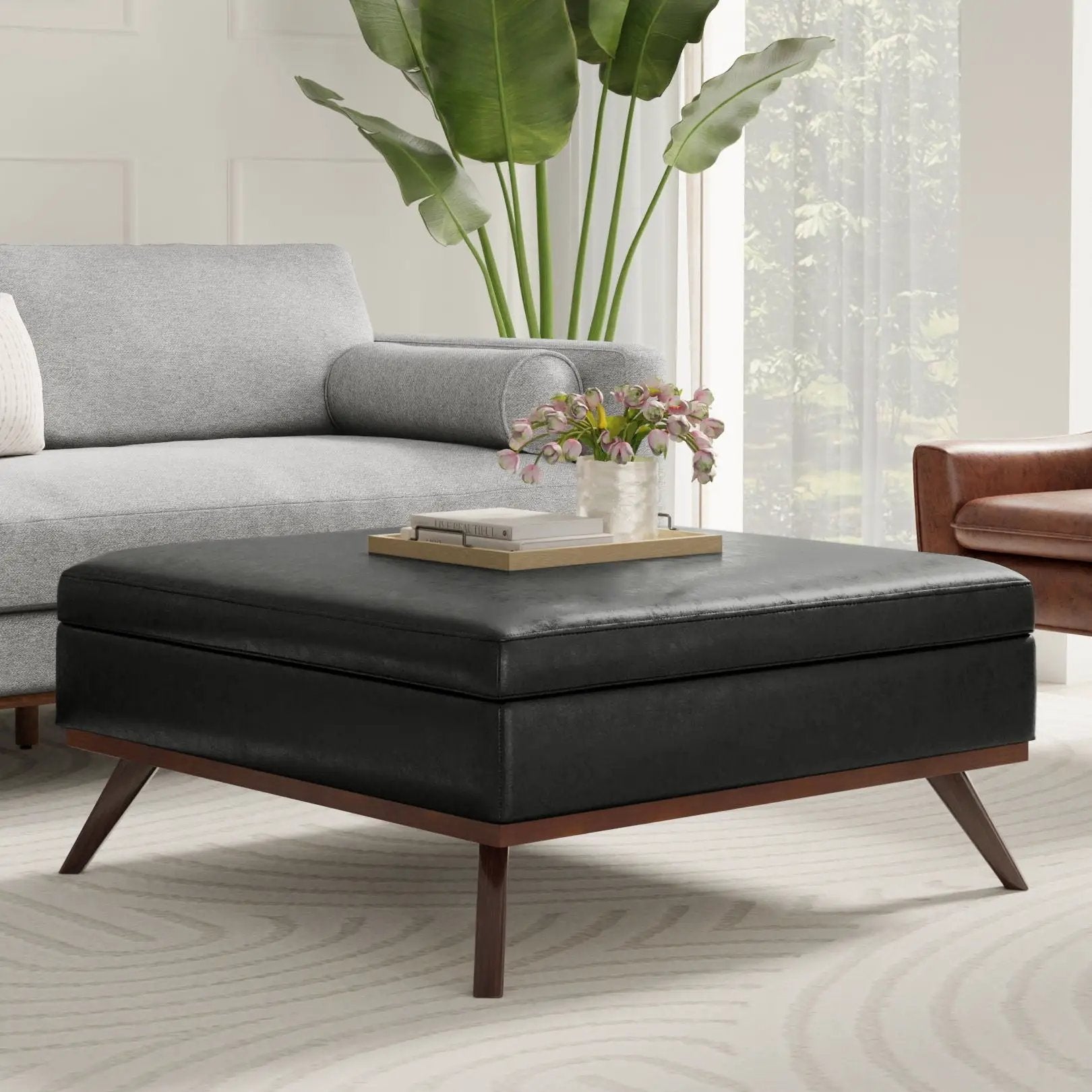 Owen - Multifunctional Square Coffee Table Storage Ottoman by HouseOfZazla