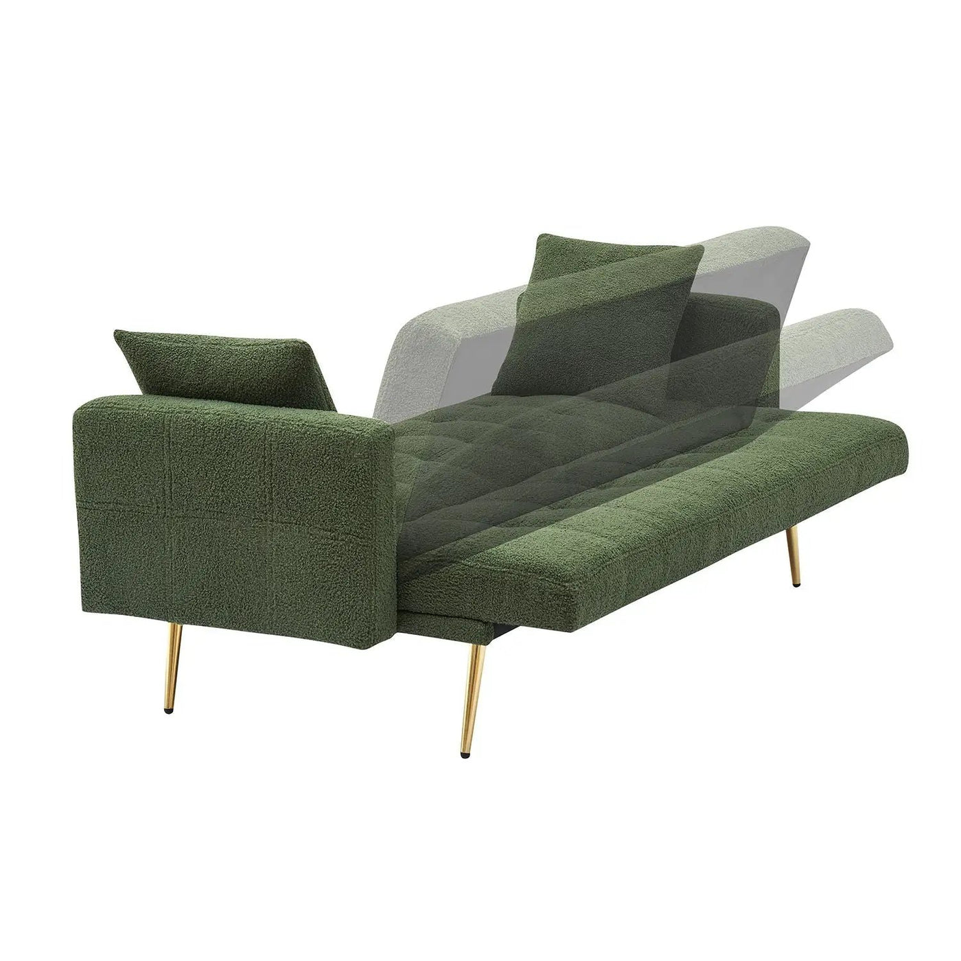 Teddy Fleece Sofa Bed With Luxurious Throw Pillows by Unique Piece Furniture