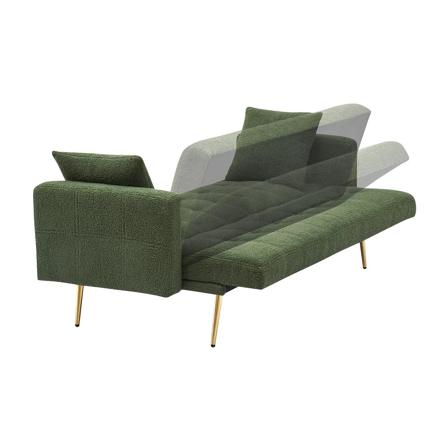 Teddy Fleece Sofa Bed With Luxurious Throw Pillows by HouseOfZazla