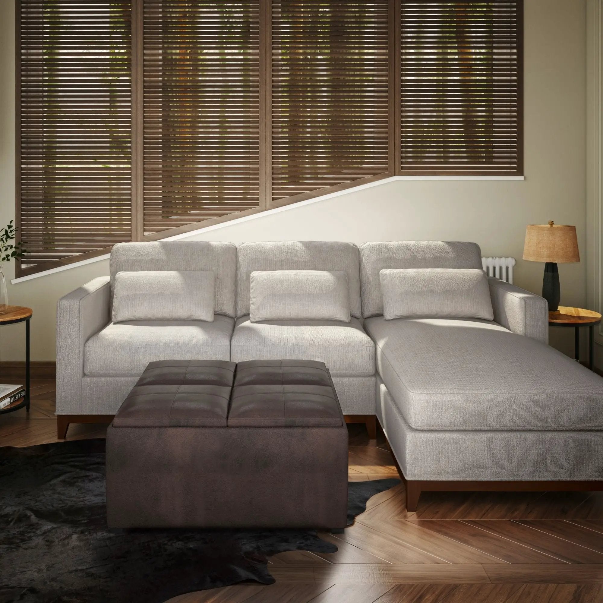 Avalon - Upholstered Square Coffee Table Storage Ottoman by Unique Piece Furniture