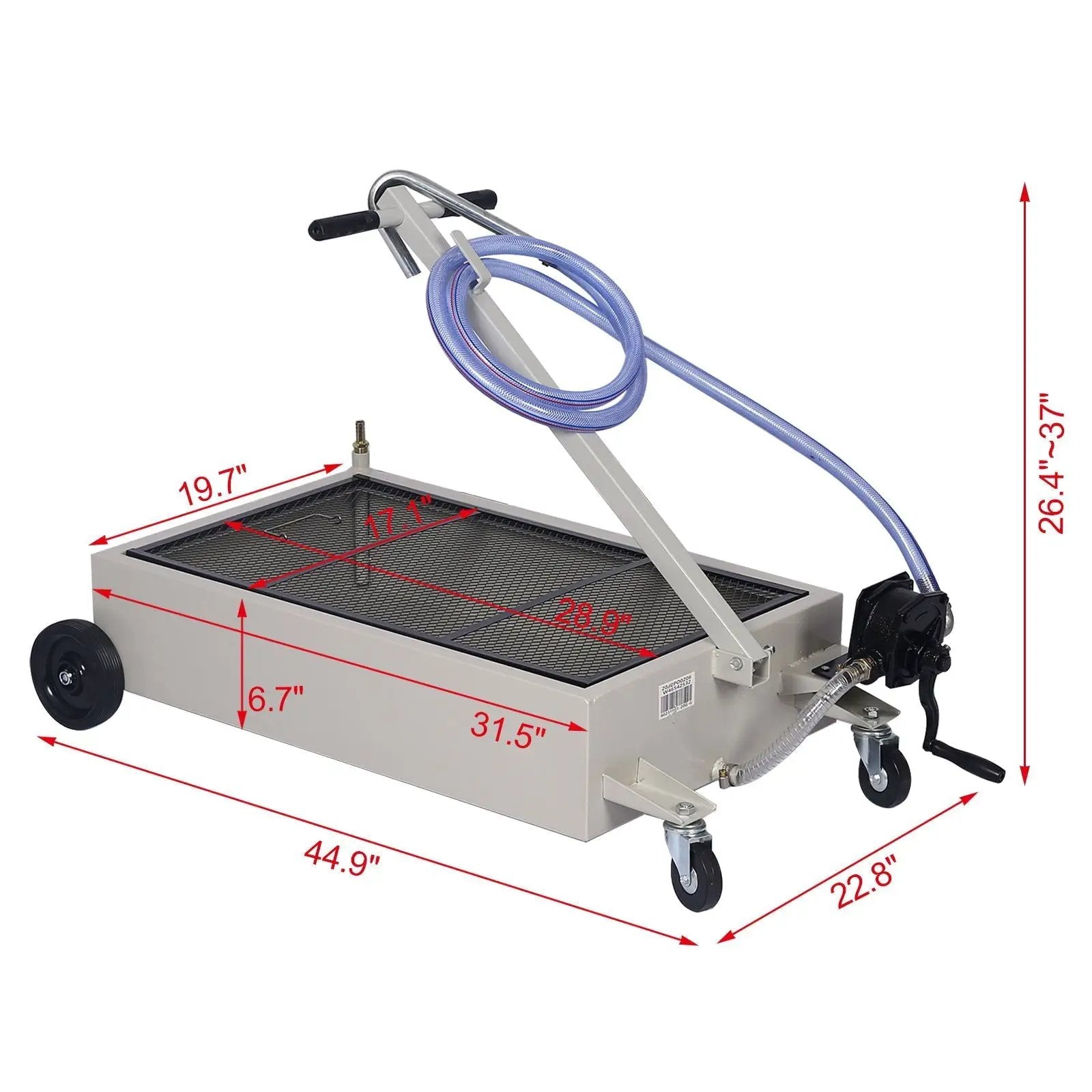 Heavy Duty 20 Gallon Low Profile Oil Drain With Pump Polypropylene - Gray by HouseOfZazla