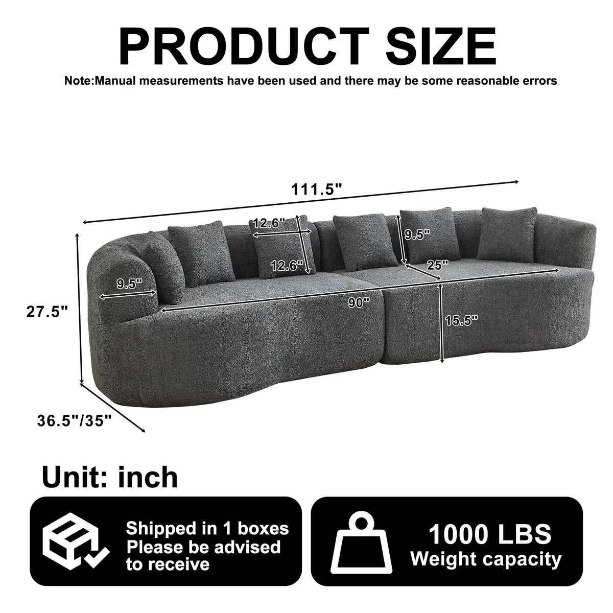 Curved Sectional Sofa - Oversized Modern Design by HouseOfZazla