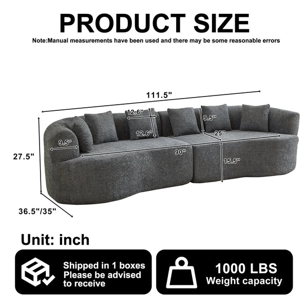 Curved Sectional Sofa - Oversized Modern Design, photo 2 of 10