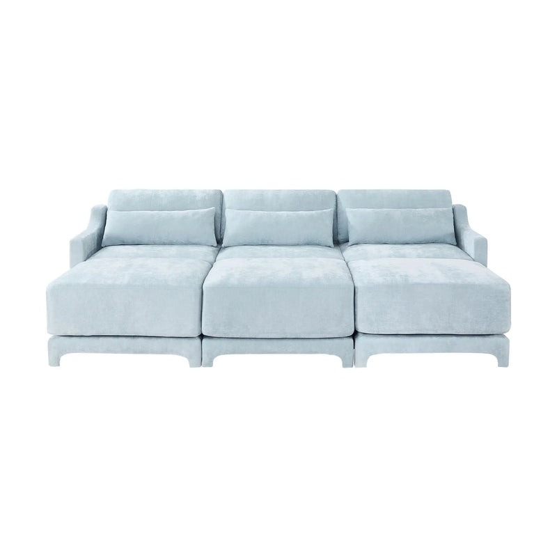 Stylish Sofa With Ottoman And Lumbar Pillows, Ergonomic Design by HouseOfZazla