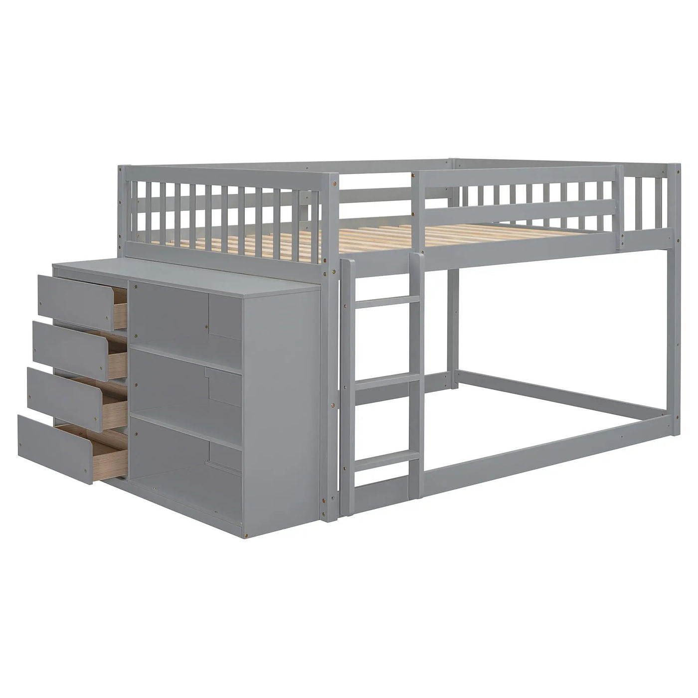Bunk Bed With 4 Drawers and 3 Shelves by HouseOfZazla