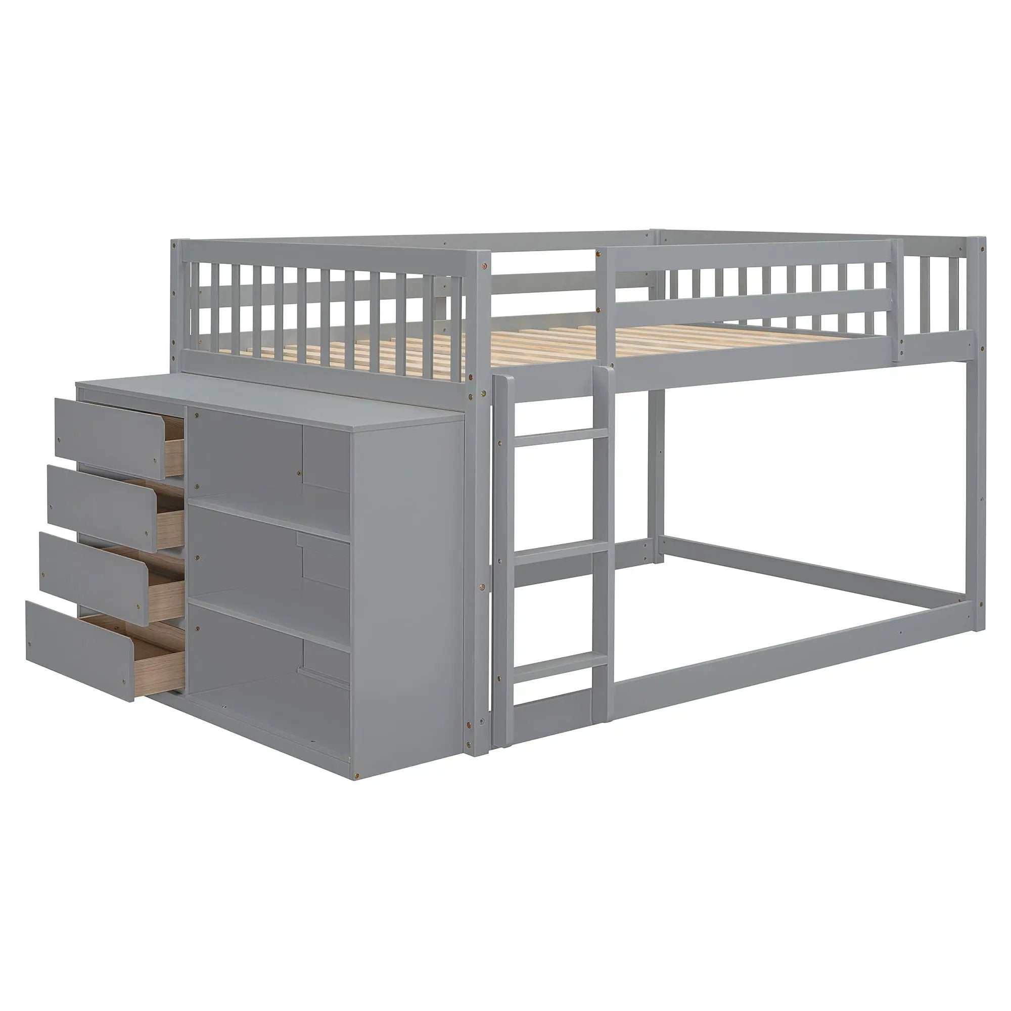 Bunk Bed With 4 Drawers and 3 Shelves by HouseOfZazla