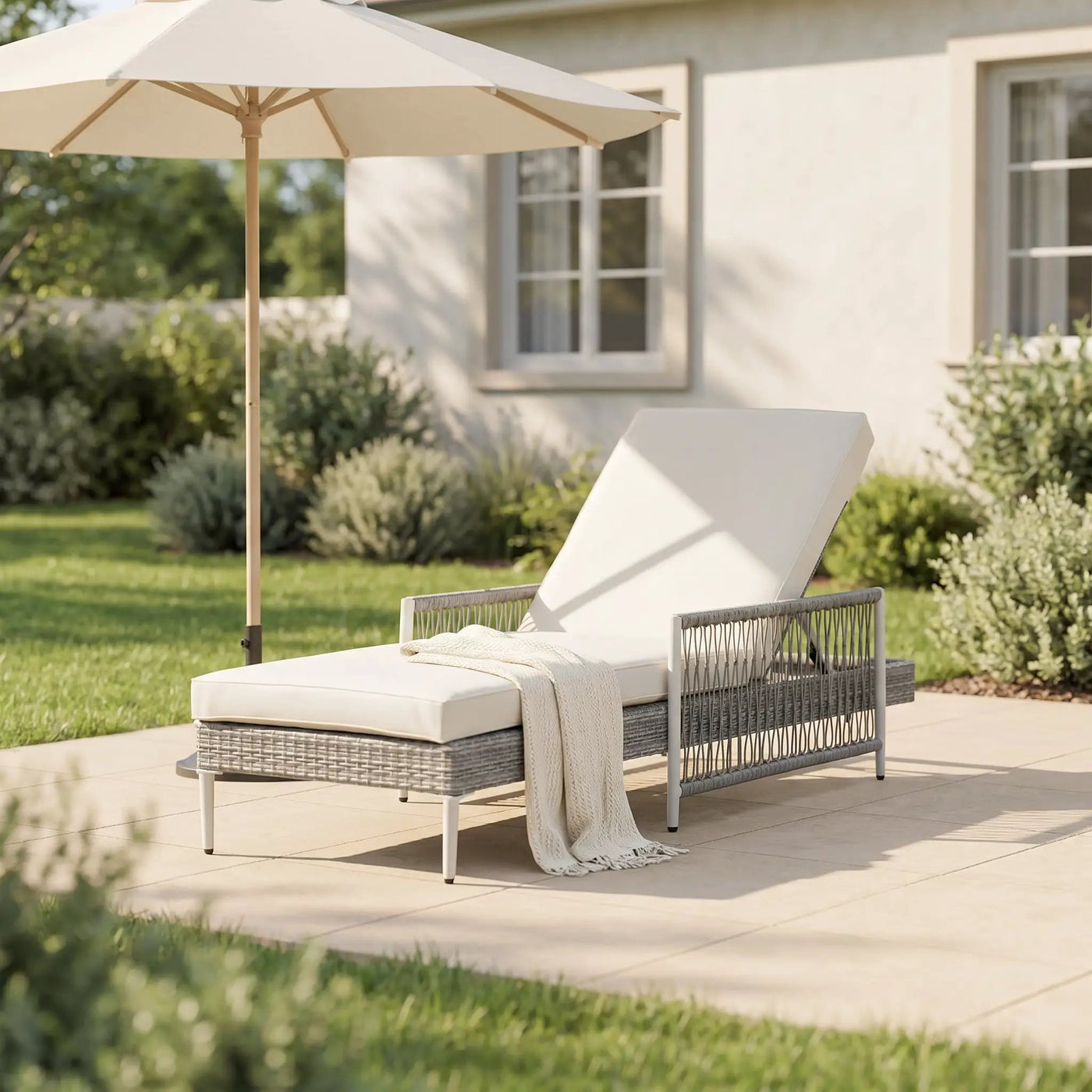 TOPMAX Outdoor All-Weather PE Rattan Chaise Lounge by HouseOfZazla