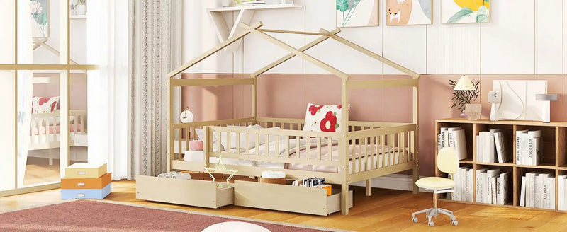 House Bed With 2 Drawers by Unique Piece Furniture