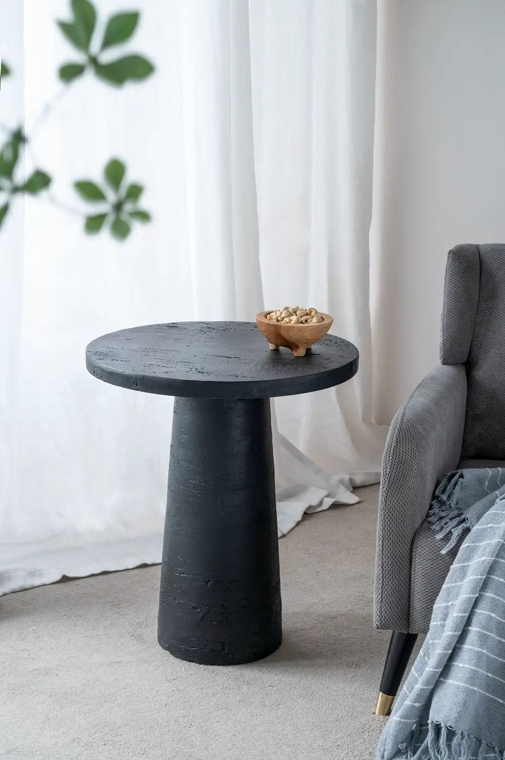 Round Side Table With Pedestal Base by Unique Piece Furniture