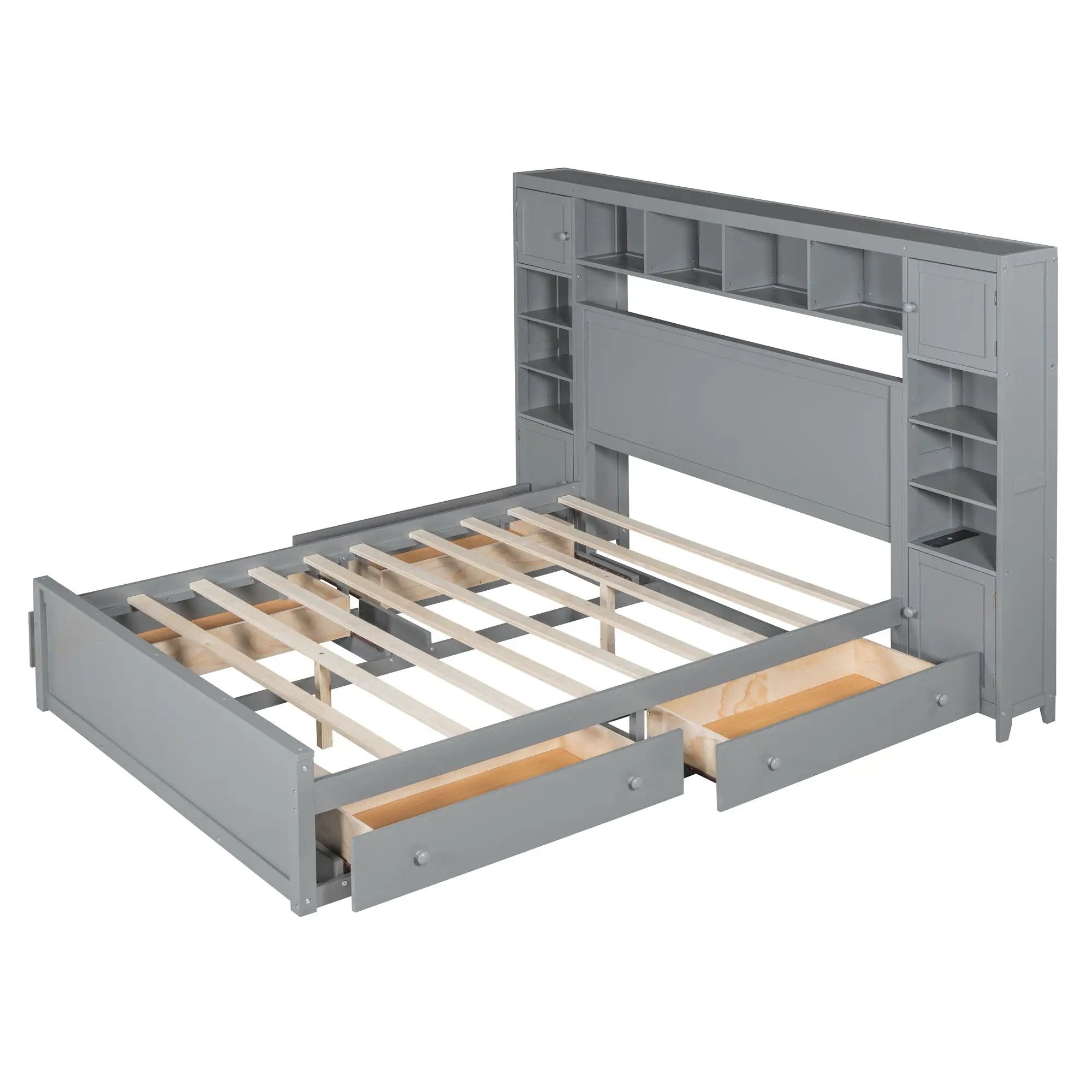 Bed With All In One Cabinet, Shelf And Sockets by HouseOfZazla