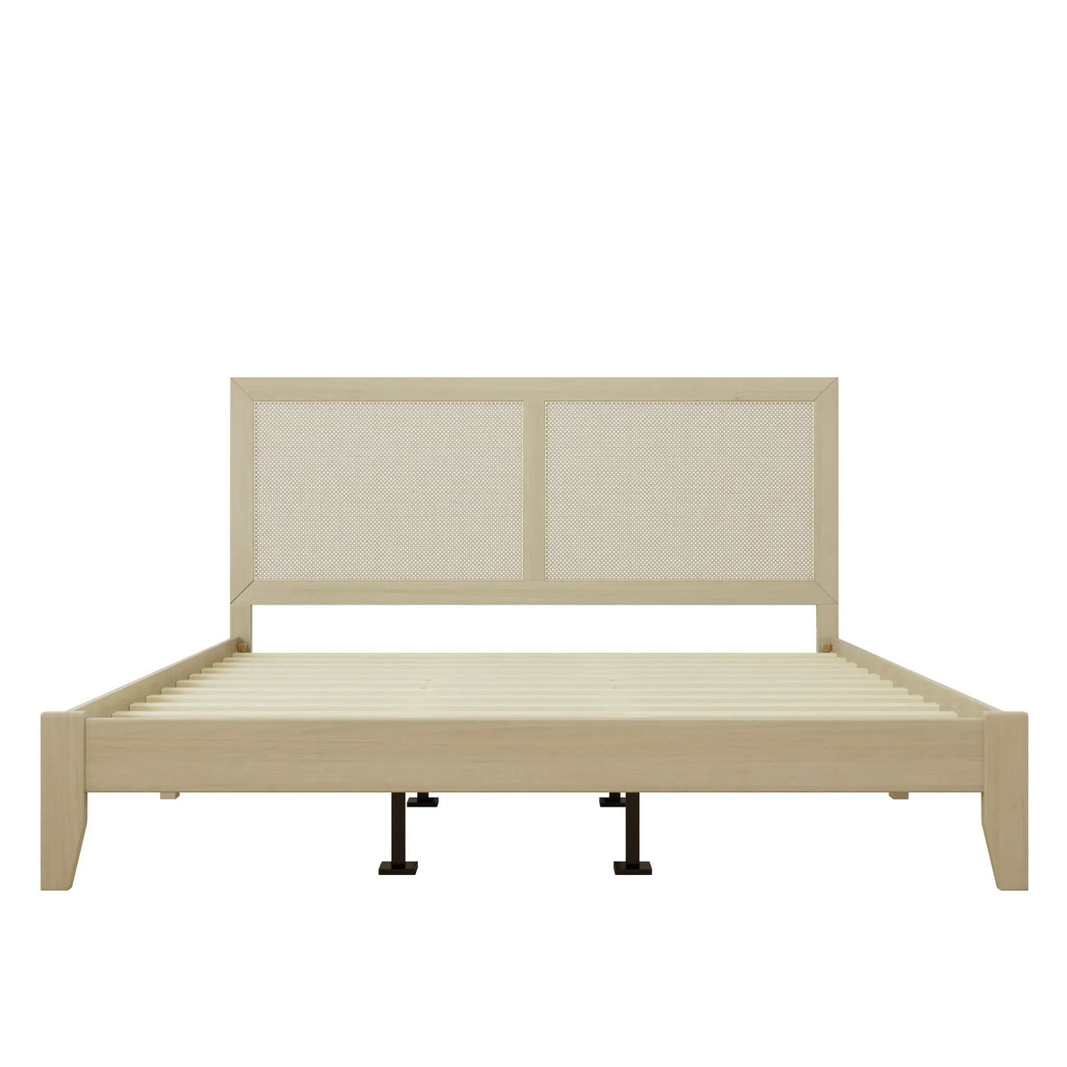 Solid Wood Platform California King Bed With Rattan by HouseOfZazla