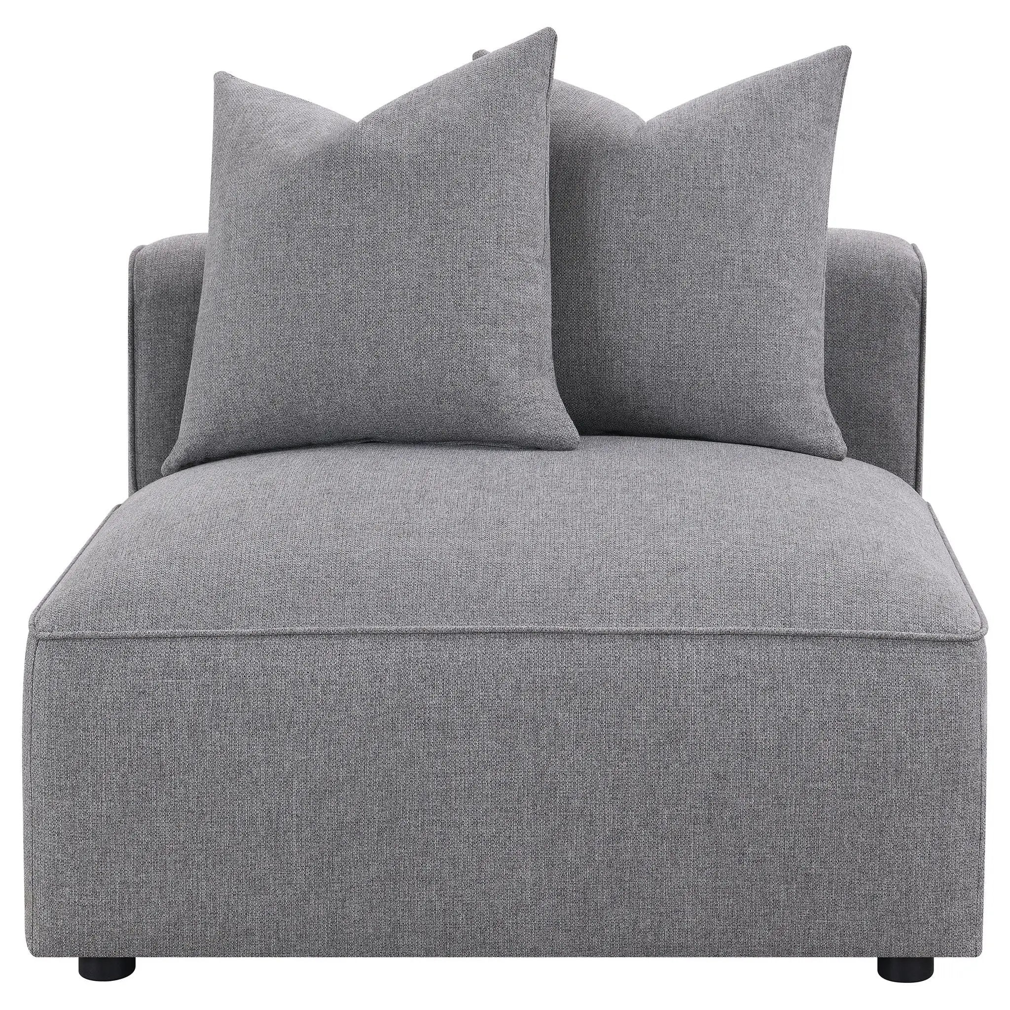 Jennifer Upholstered Armless Chair Grey by Unique Piece Furniture
