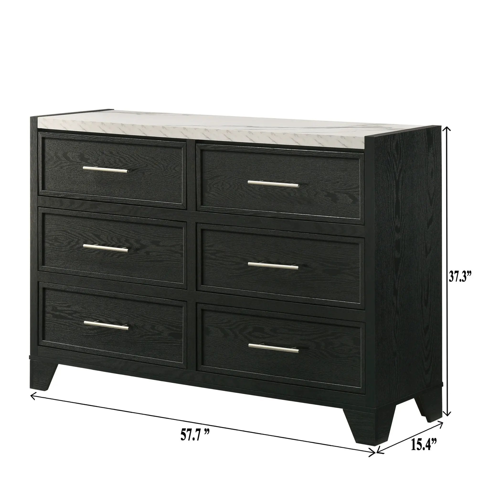 6 Drawers Dresser - Black / White by Unique Piece Furniture