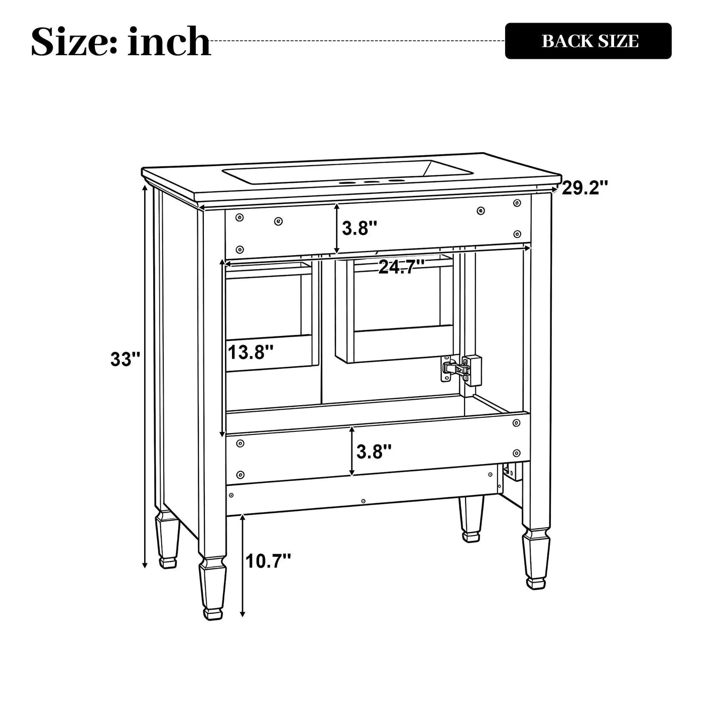 Freestanding Vanity With 1 Drawer & 2 Soft Close Doors With Door Mounted Storage by HouseOfZazla