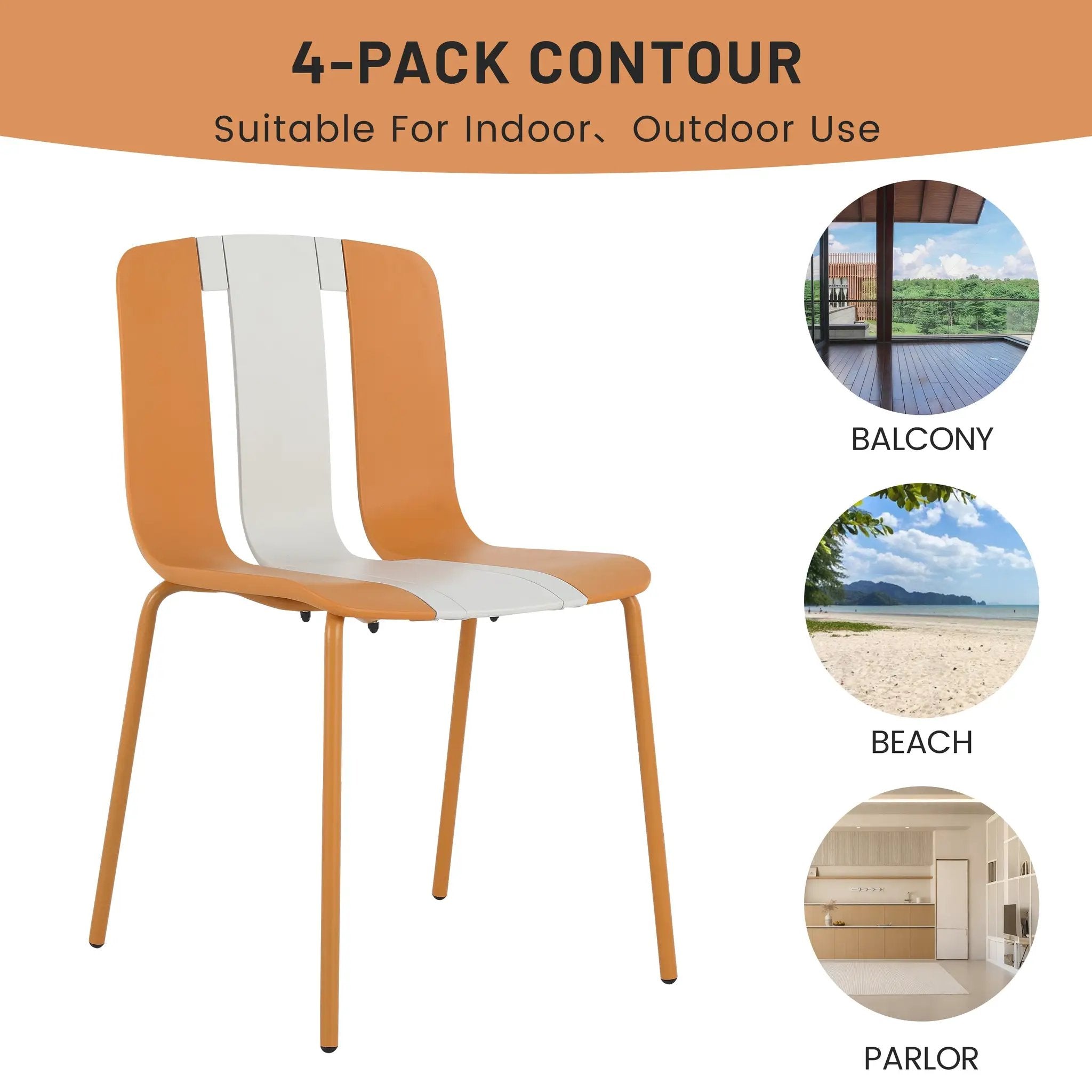 Summer 4-Pack Modern Striped Color Block Chairs by HouseOfZazla