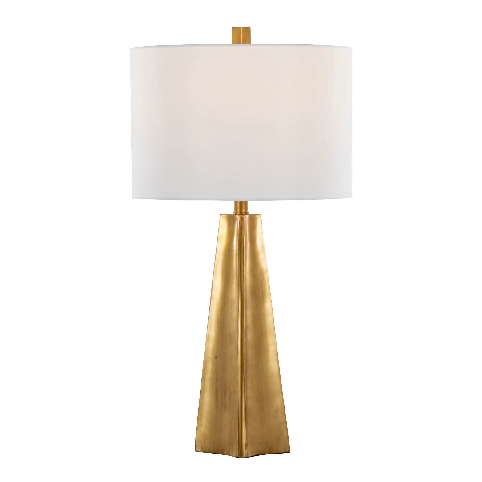 Pompeii - Contemporary Table Lamp - Gold / White by HouseOfZazla