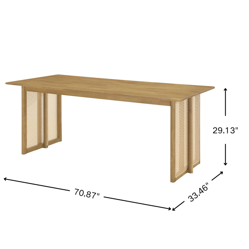 5-Piece Rubber Wood Indoor Dining Set With Rattan & Chairs by HouseOfZazla